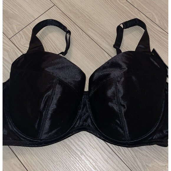 Frederick's of Hollywood Va Va Voom Satin Bra Padded UW Womens 40F Black New Nwt - Picture 3 of 6